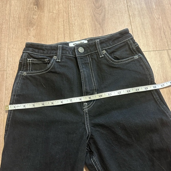 Reformation Pamela Ultra High Rise Black and White Straight Leg Jeans Size 25 - Picture 12 of 13